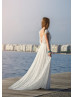 Cap Sleeves Ivory Lace Backless Stunning Wedding Dress